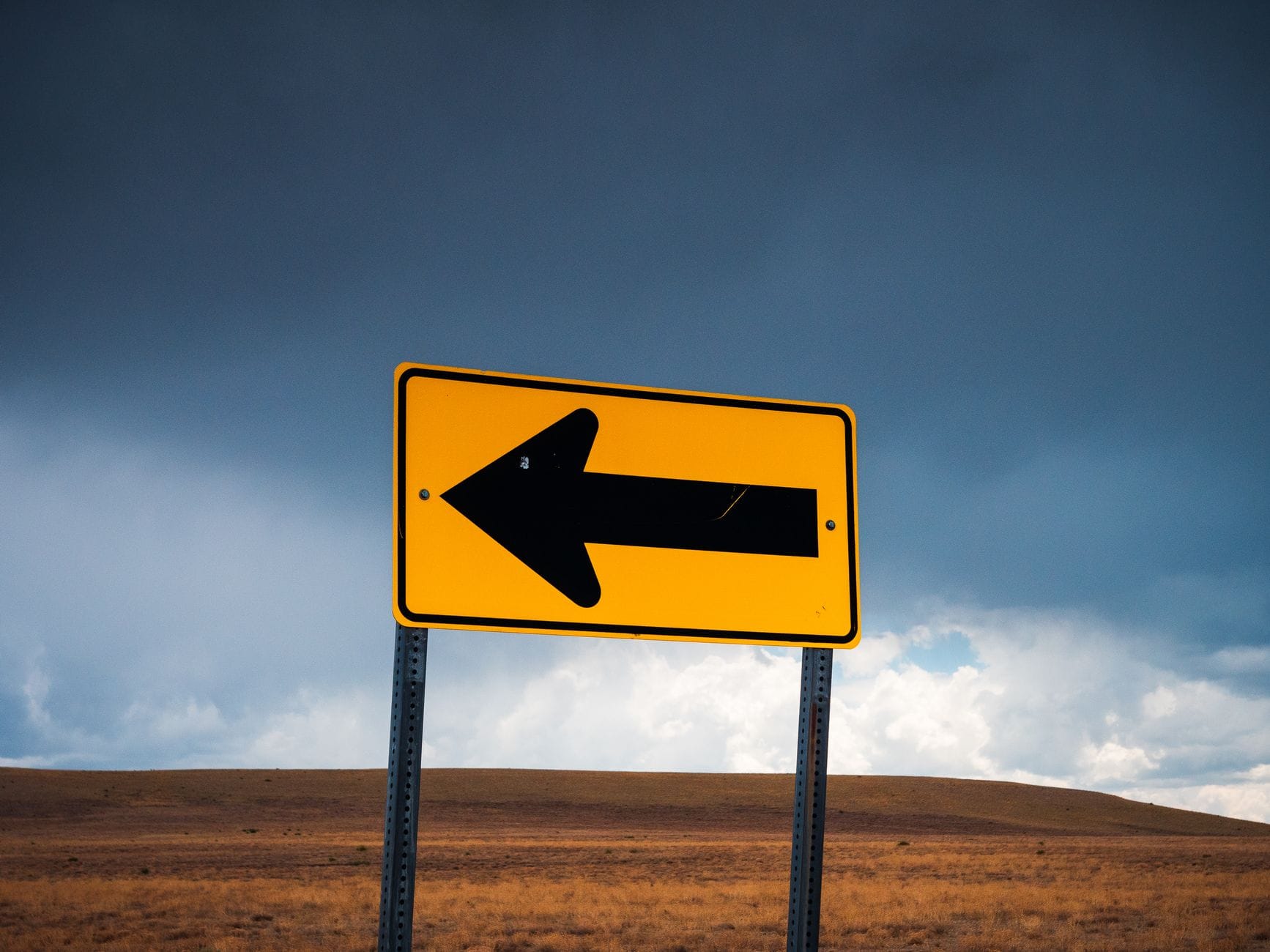 arrow sign in a barren land